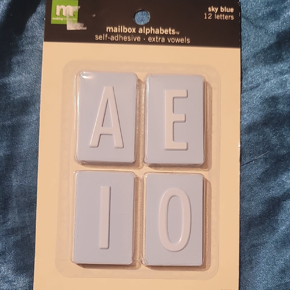 Sky Blue Self-Adhesive Mailbox Alphabets by